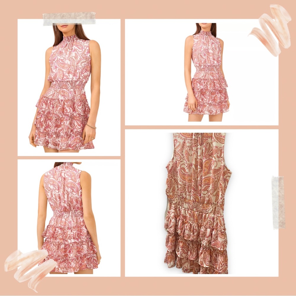 1. Slate Printed Mock Sleeveless Dress